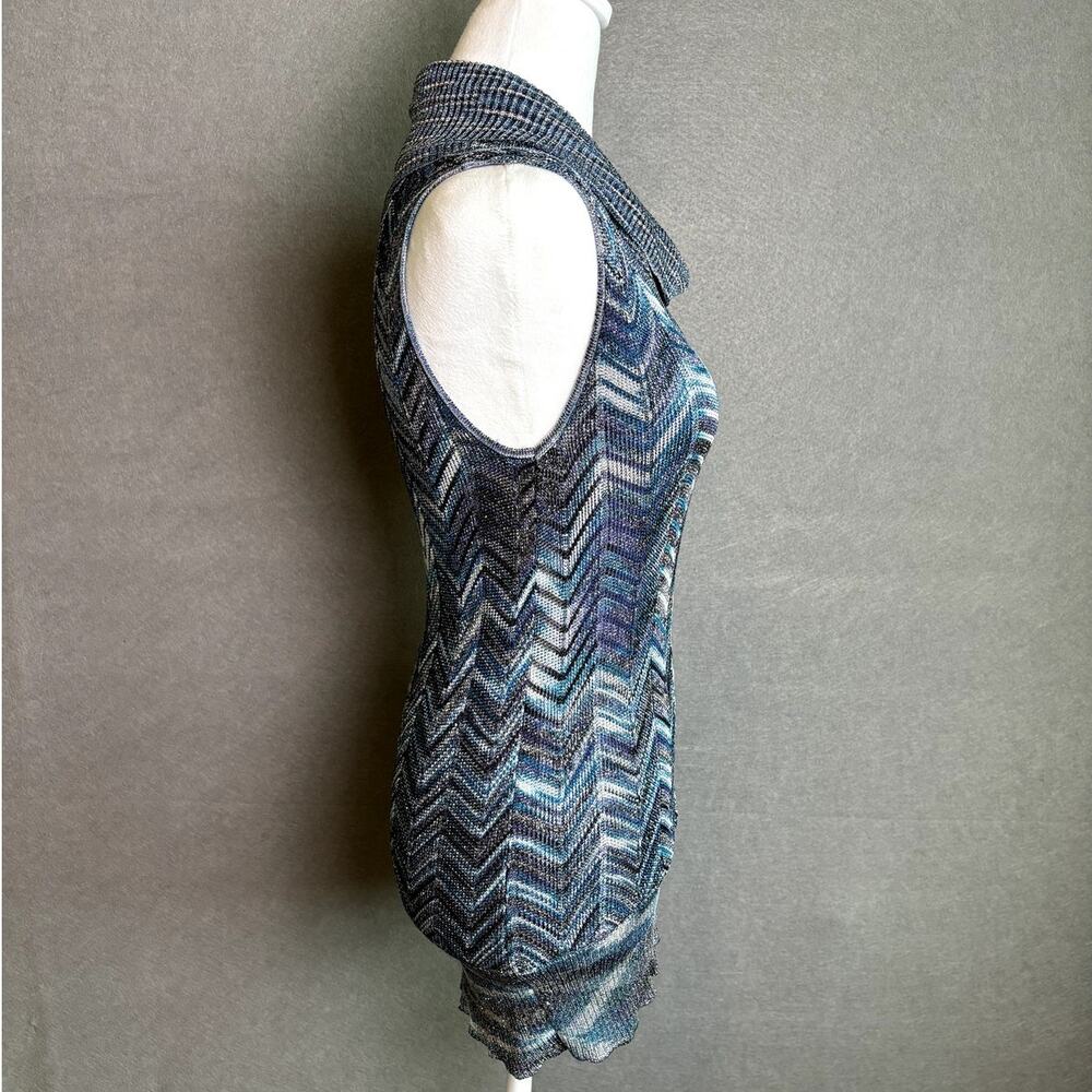 INC International Concepts Black Metallic Sleeveless Top M - Picture 2 of 5